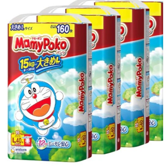 MAMY POKO UNICHARM japoniškos sauskelnės-kelnaitės, L, 9-15 kg, 40 vnt.